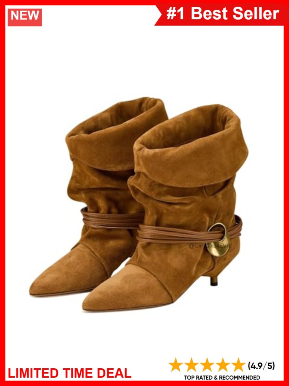 Slouchy Suede Pointed Toe Kitten Heel Ankle Booties Wide Calf Slip On